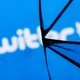 An image of a cracked mirror reflecting the word "Twitter" and the blue bird logo.